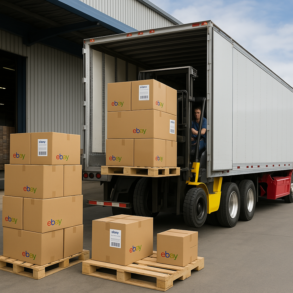 View of a truckload filled with building and construction materials shipment